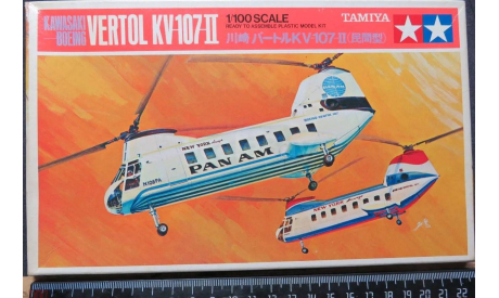 Вертолёт Kawasaki Boeing Vertol KV-107-2 Pan Am Tamiya 1/100 возможен обмен, сборные модели авиации, scale100