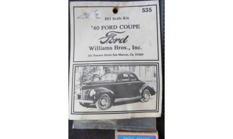 ’40 Ford Coupe Williams Bros Inc 53500 1/87 Пакет с деталями не открывался. возможен обмен, масштабная модель, Williams Bros., scale87