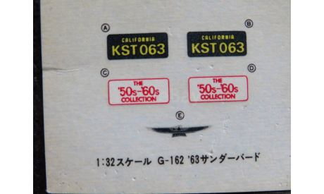 Декаль ’63 Thunderbird Gunze Sangyo G-162 1/32, масштабная модель, scale32