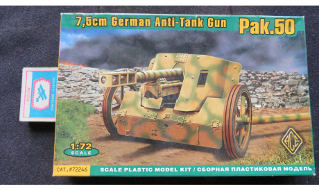 7,5 cm German Anti-Tank Gun Pak.50 ACE 1/72 возможен обмен, масштабная модель, scale72