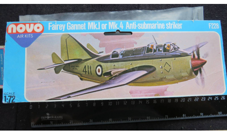 Палубный противолодочный самолёт Fairey Gannet Mk1 1/72 NOVO F228, сборные модели авиации, scale72