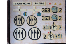 Декаль Macchi MC202 ’Folgore’ Frog 1/72 пятна