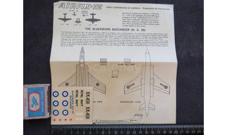 Декаль Buccaneer + инструкция Airfix (Airfix Corporation of America) 4-89 1/72 1963г, масштабные модели авиации, scale72