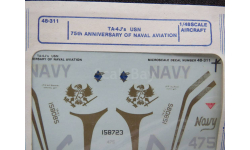 Декаль TA-4J’s USN 75th Anniversary of Naval  Aviation Microscale Decal 1/48