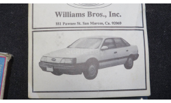 Ford Taurus 4 Door Williams Bros Inc 1/87 Пакет с деталями не открывался. возможен обмен