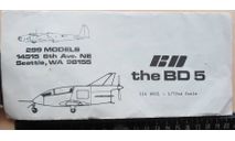 Микросамолёт Bede BD 5 299 Models 001 1/72 возможен обмен, масштабные модели авиации, scale72