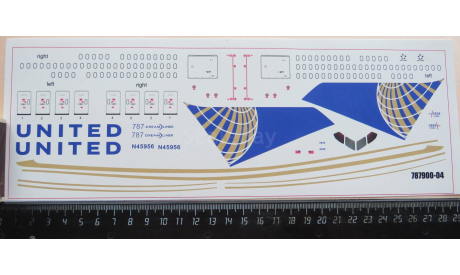 Декаль на Boeing 787-900 United Airlines 787900-04 Pas-Decals 1/144 A01, масштабные модели авиации, scale144