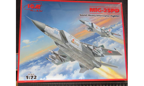 Истребитель –перехватчик Soviet Heavy Interceptor Fighter MiG-25PD ICM 1/72 возможен обмен, масштабные модели авиации, scale72