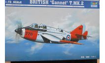 Палубный противолодочный самолёт British “Gannet” T.Mk.2 Trumpeter 01630 1/72 2006г.  возможен обмен., сборные модели авиации, scale72