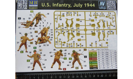 Миниатюра Американская пехота U.S. Infantry July 1944 Master Box MB3521 1/35 2007г   возможен обмен, фигурка, scale35