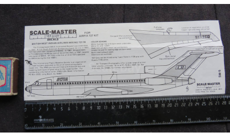 Декаль Boeing 727 - 78 British West Indian Airlines     Scale –Master  SM-5 1/144, масштабные модели авиации, Scale – Master, scale144