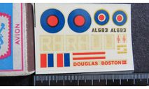 Декаль Douglas Boston lll Airfix 1/72, фототравление, декали, краски, материалы, scale72