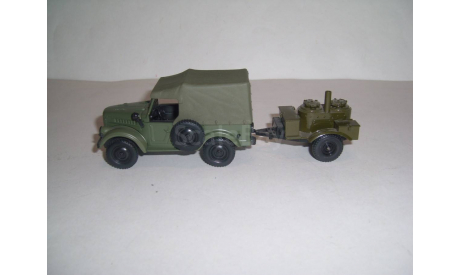 ГАЗ-69 с прицепом полевая кухня, масштабная модель, ДеАгостини + Агат, scale43