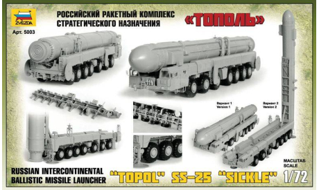 МАЗ-7917 ’Topol’ SS-25 ’Sickle’ kit Zvezda 5003, сборные модели бронетехники, танков, бтт, Звезда, scale72