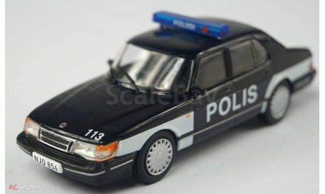 Полицейские машины мира №71 Saab 900 turbo Полиция Финляндии 1:43 Deagostini, масштабная модель, 1/43