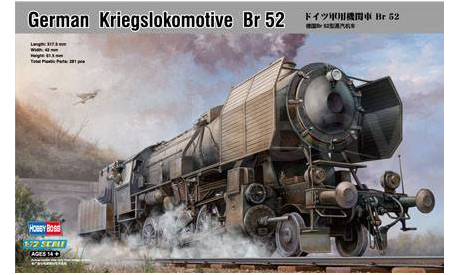 Комплект: модель паровоза Br52 1/72 + травление BigEd, сборная модель (другое), Hobby Boss, 1:72