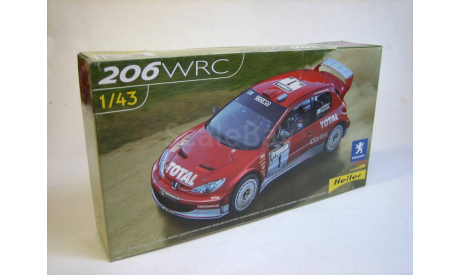 Peugeot 206 WRC сборная модель Heller, сборная модель автомобиля, 1:43, 1/43