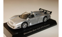 Мерседес бенц CLK GTR серебристый, масштабная модель, Mercedes-Benz, Kyosho, 1:64, 1/64