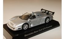 Мерседес бенц CLK GTR серебристый, масштабная модель, Mercedes-Benz, Kyosho, 1:64, 1/64
