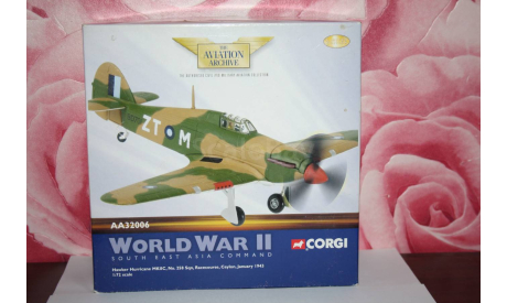 Hawker Hurricane Mk11C  258 Sqn.RAF Ceylon 1943,Corgi, масштабные модели авиации, scale72