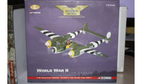 P-38J Lightning 1944,Corgi, масштабные модели авиации, 1:72, 1/72