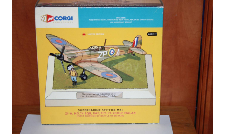 Spitfire Mk IA RAF Flt. Lt. Adolf Malan,Corgi, масштабные модели авиации, Supermarine, scale72