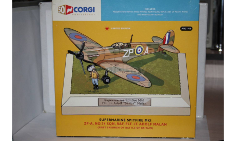 1:72 Spitfire Mk IA RAF Flt. Lt. Adolf Malan,Corgi, масштабные модели авиации, scale72