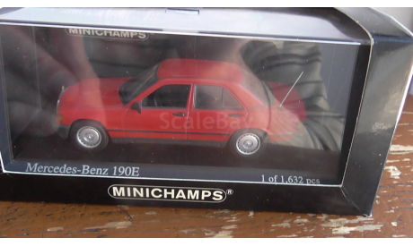 1:43 Mercedes-Benz 190  red Minichamps, масштабная модель, scale43