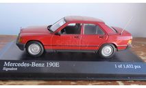 1:43 Mercedes-Benz 190  red Minichamps, масштабная модель, scale43