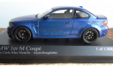 BMW 1er  Coupe  met-blau  Minichamps 1:43, масштабная модель, scale43