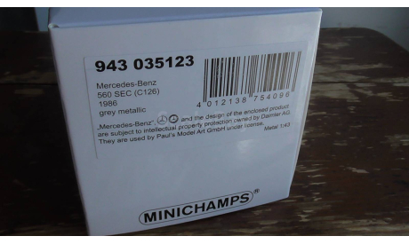 Mercedes-Benz  560 SEC C126  Maxichamps grey met, масштабная модель, Minichamps, scale43