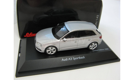 Audi A3 Sportback ice silver 2012 г., масштабная модель, scale43, SCHUCO