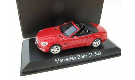 MERCEDES-BENZ SL500 Cabriolet (R231) Red metallic 2012 г., масштабная модель, scale43, Norev