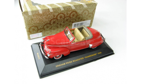 GRAHAM PAIGE ROADSTER ’SHARKNOSE’ Red 1939 г. RARE!, масштабная модель, 1:43, 1/43, IXO Museum (серия MUS)