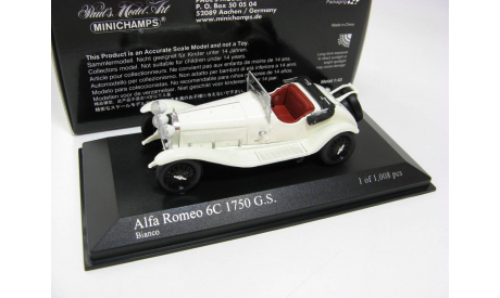 ALFA ROMEO 6C 1750 G.S.1930 White, масштабная модель, 1:43, 1/43, Minichamps