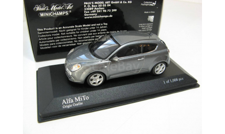 ALFA ROMEO MITO GREY 2009 г., масштабная модель, scale43, Minichamps