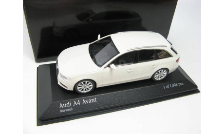 Audi A4 Avant white 2011 г., масштабная модель, scale43, Minichamps
