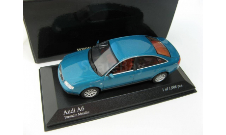 Audi A6 Saloon green metalic 1997 г., масштабная модель, 1:43, 1/43, Minichamps