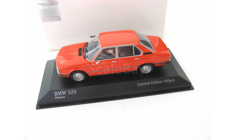 BMW 520 1974 phoenix red, масштабная модель, scale43, Minichamps