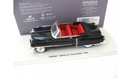 Cadillac Series 61 Convertible 1950 (black), масштабная модель, Spark, scale43