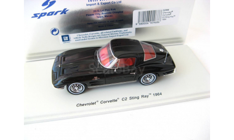 Chevrolet Corvette C2 Sting Ray 1964 black, масштабная модель, 1:43, 1/43, Spark