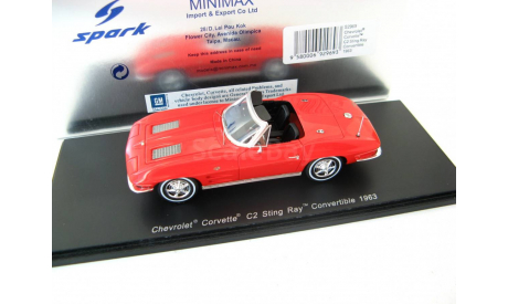 Chevrolet Corvette C2 Sting Ray Convertible 1963 red, масштабная модель, scale43, Spark