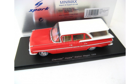 Chevrolet Impala Station Wagon 1959 white/red, масштабная модель, Spark, scale43