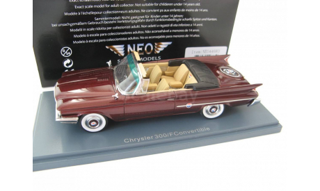 Chrysler 300F Convertible dark red metallic 1960 г., масштабная модель, 1:43, 1/43, Neo Scale Models