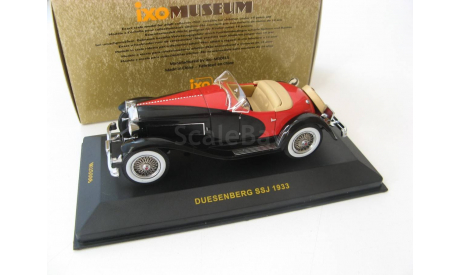 DUESENBERG SSJ black/red 1933 г. Редкая Музейка!, масштабная модель, 1:43, 1/43, IXO Museum (серия MUS)