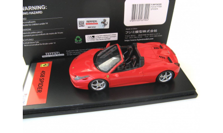 Ferrari 458 Spyder 2012 red corsa, масштабная модель, FUJIMI, scale43