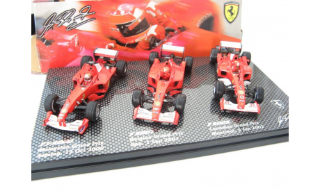 Formula 1 Set Ferrari F2000, F2001, F2002 RARE!, масштабная модель, scale43, Mattel Hot Wheels