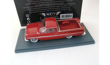 Chevrolet El Camino 1959 Red, масштабная модель, Neo Scale Models, scale43