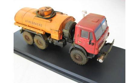 КаМАЗ-4310 АЦ-7 красный/оранжевый со следами эксплуатации, масштабная модель, ПАО КАМАЗ, scale43
