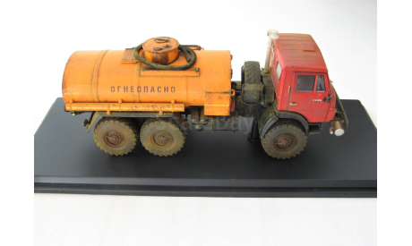 КаМАЗ-4310 АЦ-7 красный/оранжевый со следами эксплуатации, масштабная модель, ПАО КАМАЗ, scale43